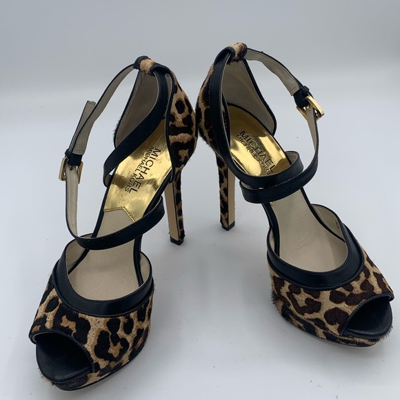 MICHAEL KORS HEELS LEOPARD PRINT SIZE 7 - Picture 9 of 10
